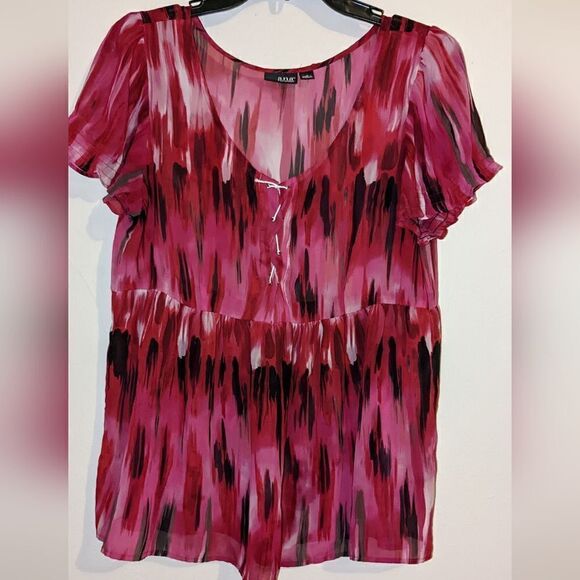 a.n.a short sleeve sheer blouse size M - Picture 1 of 7